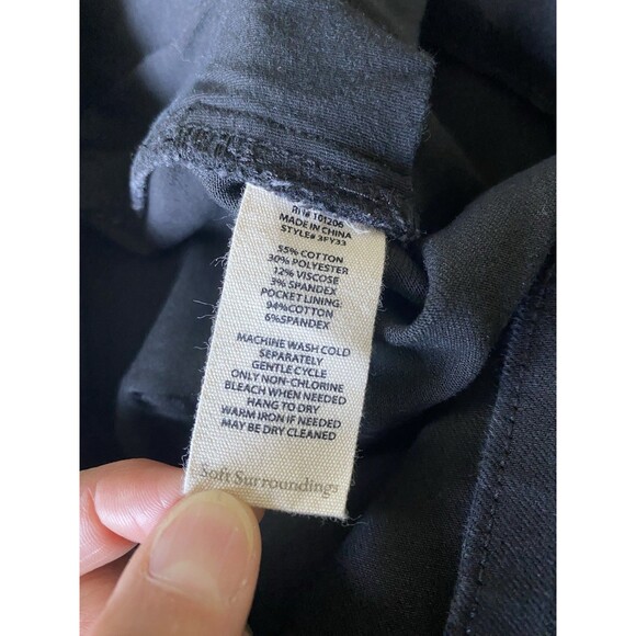 Soft Surroundings The Ultimate Crop Straight Leg Jeans 18P Black Stretch Casual - Picture 8 of 10